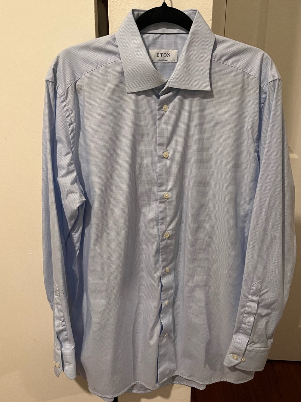 Eton Pale Blue Spread Collar Dress Shirt